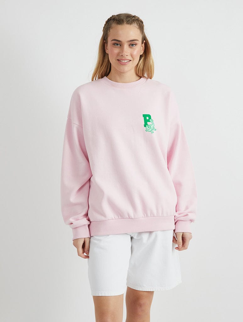 Disney Pascal Varsity Sweatshirt In Pink Hoodies & Sweatshirts Skinnydip London