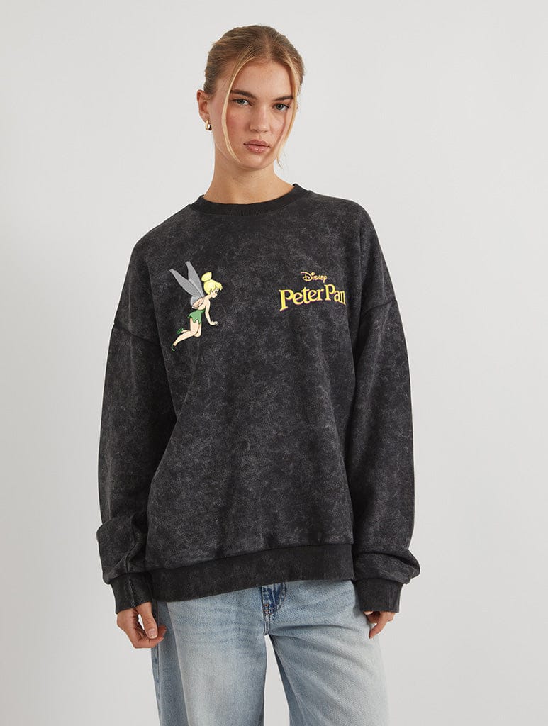 Disney Peter Pan Classic Poster Sweatshirt In Acid Wash Hoodies & Sweatshirts Skinnydip London