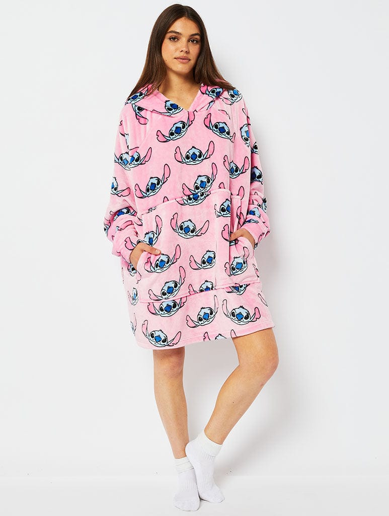 Disney Pink Stitch Blanket Hoodie Lingerie & Nightwear Skinnydip London