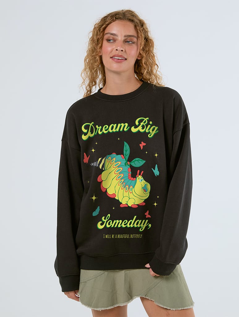 Disney Pixar A Bug’s Life Beautiful Butterfly Sweatshirt In Black Hoodies & Sweatshirts Skinnydip London