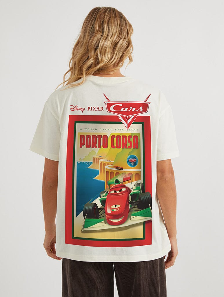 Disney Pixar Cars Classic Poster T-Shirt In White Tops & T-Shirts Skinnydip London