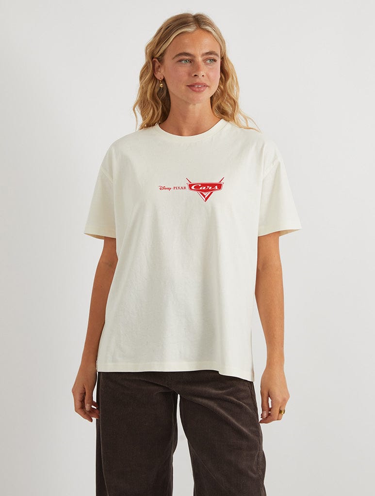 Disney Pixar Cars Classic Poster T-Shirt In White Tops & T-Shirts Skinnydip London