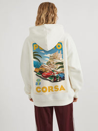 Disney Pixar Cars Corsa Poster Hoodie In White Hoodies & Sweatshirts Skinnydip London