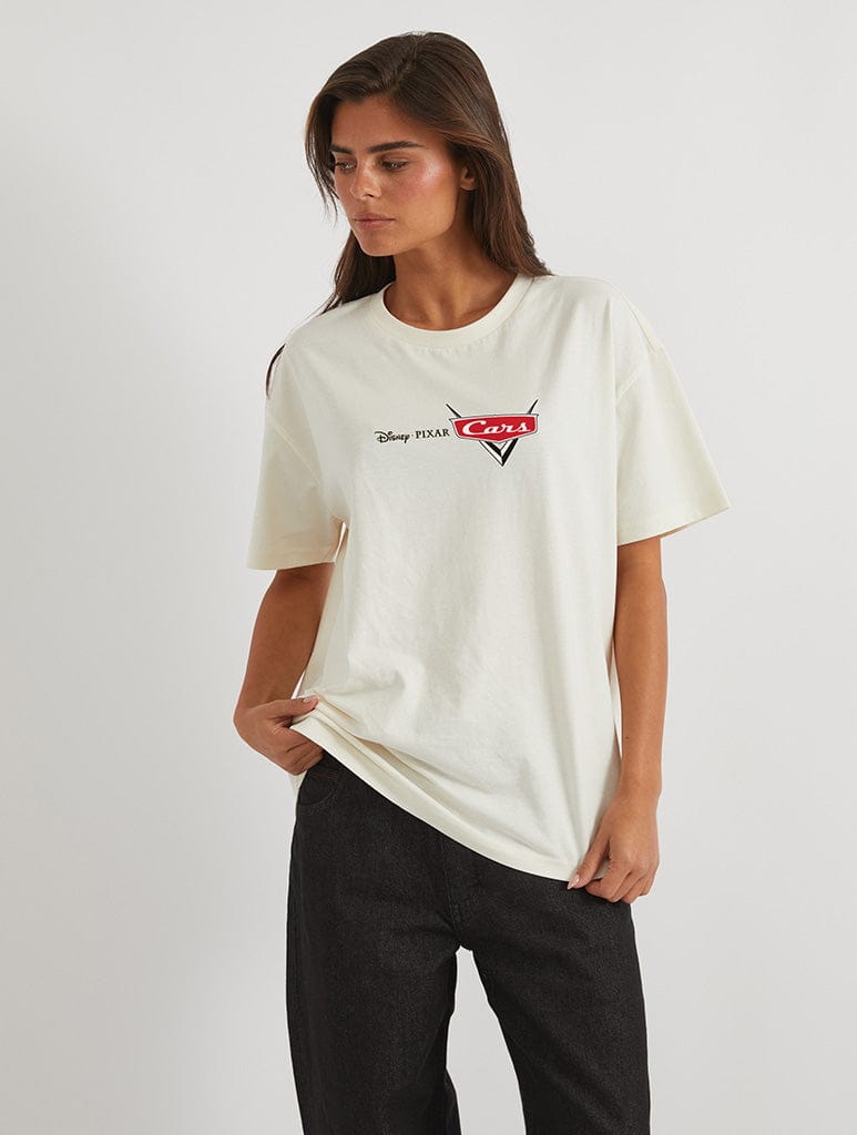 Disney Pixar Cars Doodle T-Shirt In White Tops & T-Shirts Skinnydip London