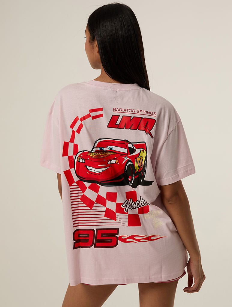 Disney Pixar Cars Kachow T-Shirt in Pink Tops & T-Shirts Skinnydip London