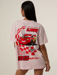 Disney Pixar Cars Kachow T-Shirt in Pink Tops & T-Shirts Skinnydip London