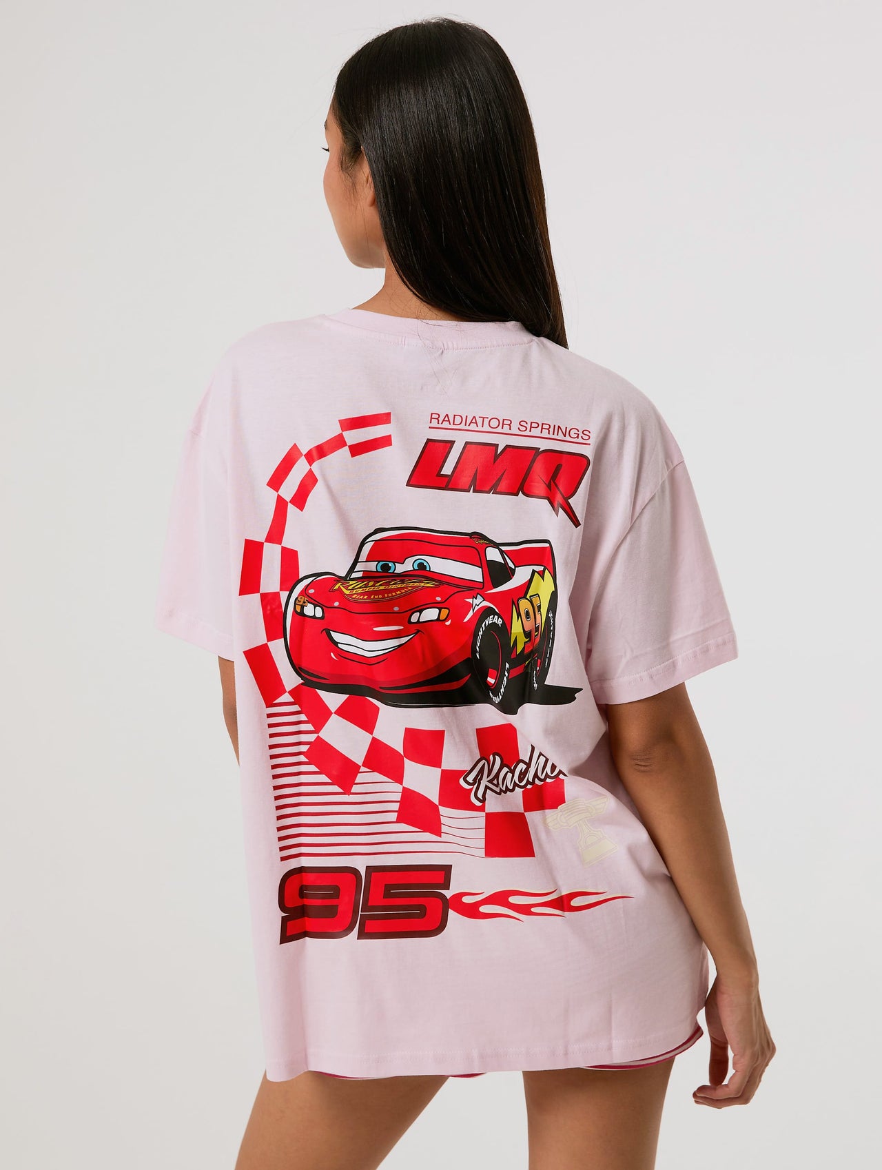 Disney Pixar Cars Kachow T-Shirt in Pink Tops & T-Shirts Skinnydip London