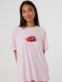 Disney Pixar Cars Kachow T-Shirt in Pink Tops & T-Shirts Skinnydip London