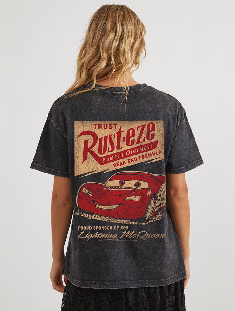 Disney Pixar Cars Rust-eze T-Shirt In Acid Wash Tops & T-Shirts Skinnydip London