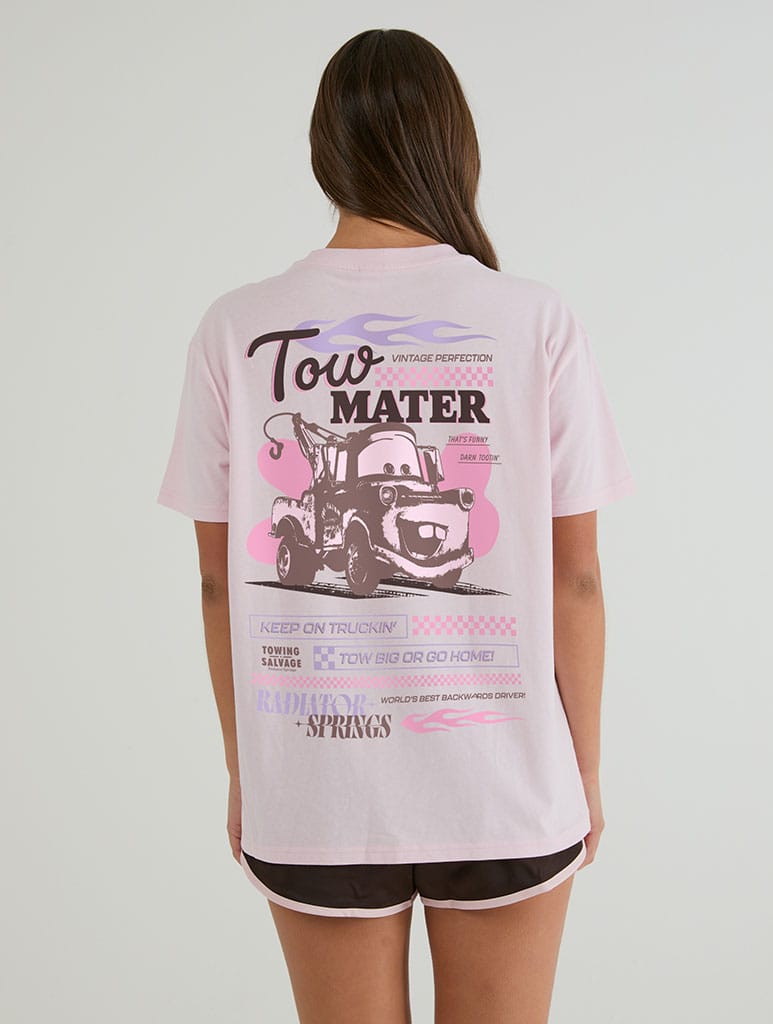 Disney Pixar Cars Tow Mater T-Shirt In Pink Tops & T-Shirts Skinnydip London