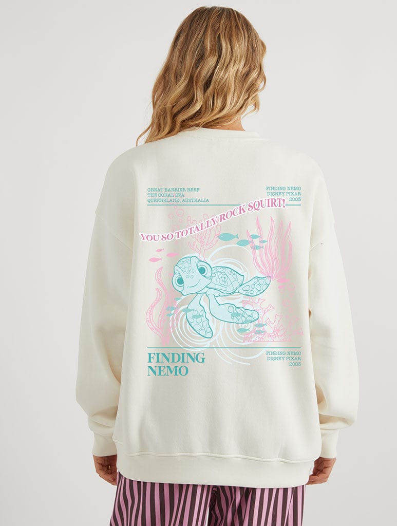Disney Pixar Finding Nemo Squirt Sweatshirt In White Hoodies & Sweatshirts Skinnydip London