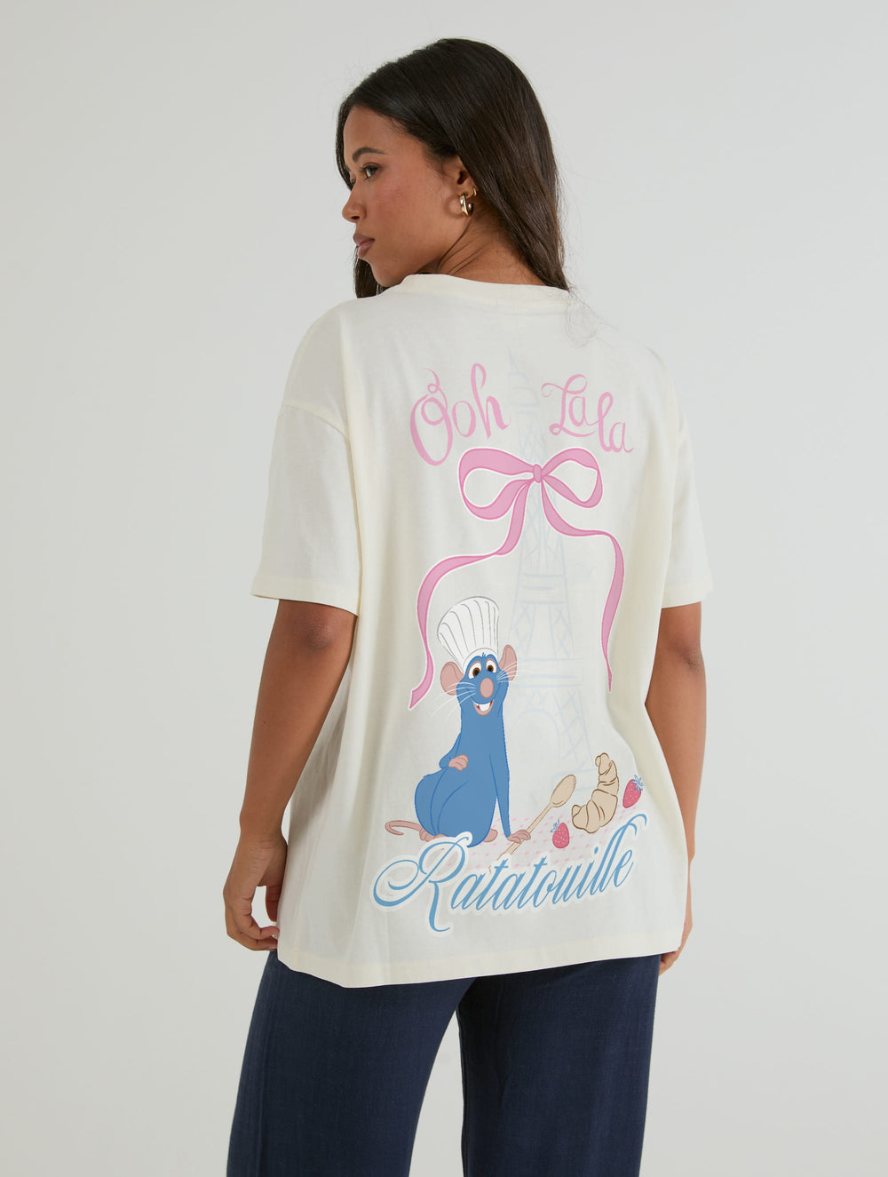 Disney Pixar Ratatouille Ooh La La Eiffel Tower T-Shirt In White Tops & T-Shirts Skinnydip London