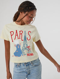 Disney Pixar Ratatouille Paris Avec Remi Baby T-Shirt In Butter Yellow Tops & T-Shirts Skinnydip London