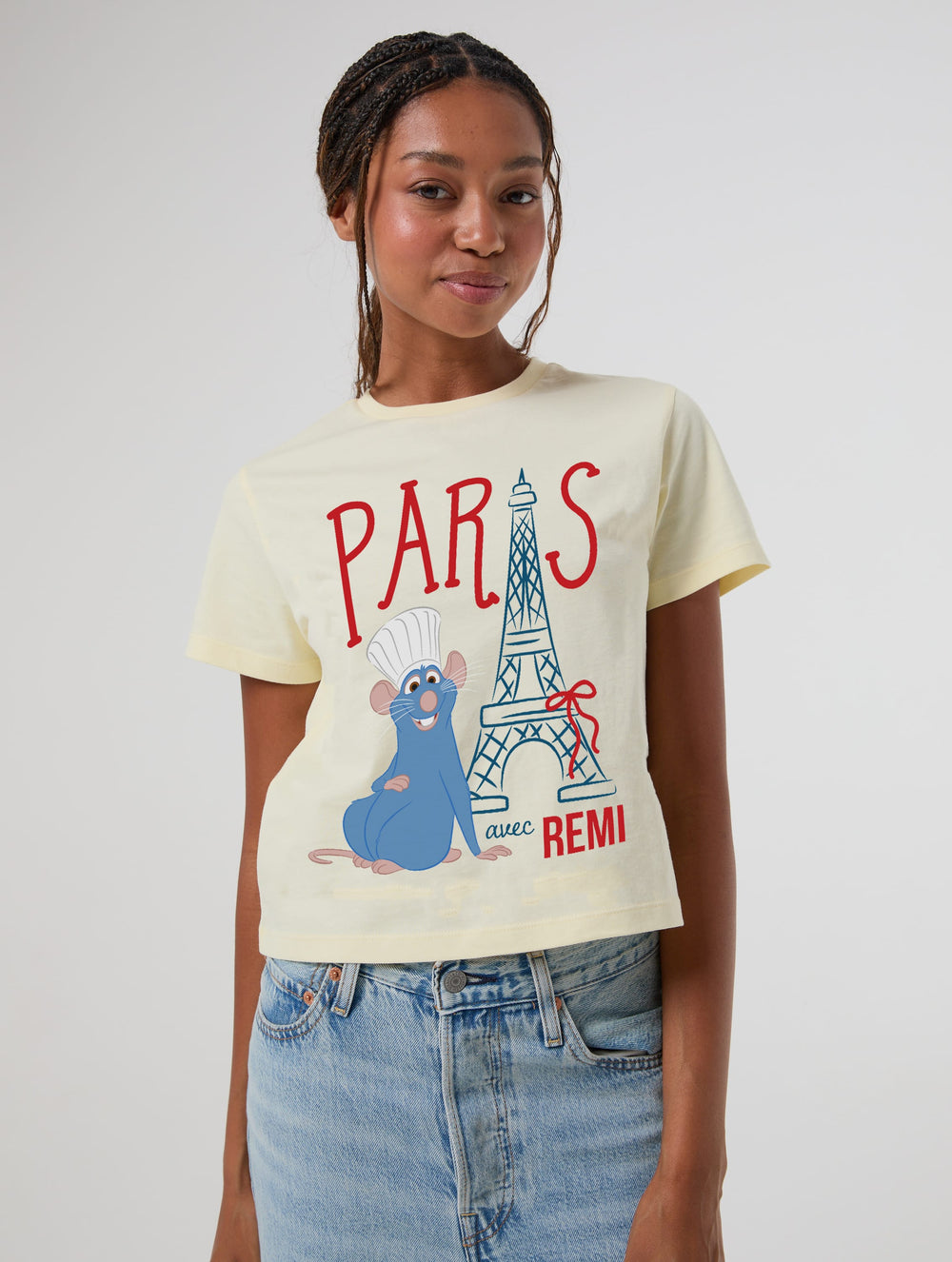 Disney Pixar Ratatouille Paris Avec Remi Baby T-Shirt In Butter Yellow Tops & T-Shirts Skinnydip London