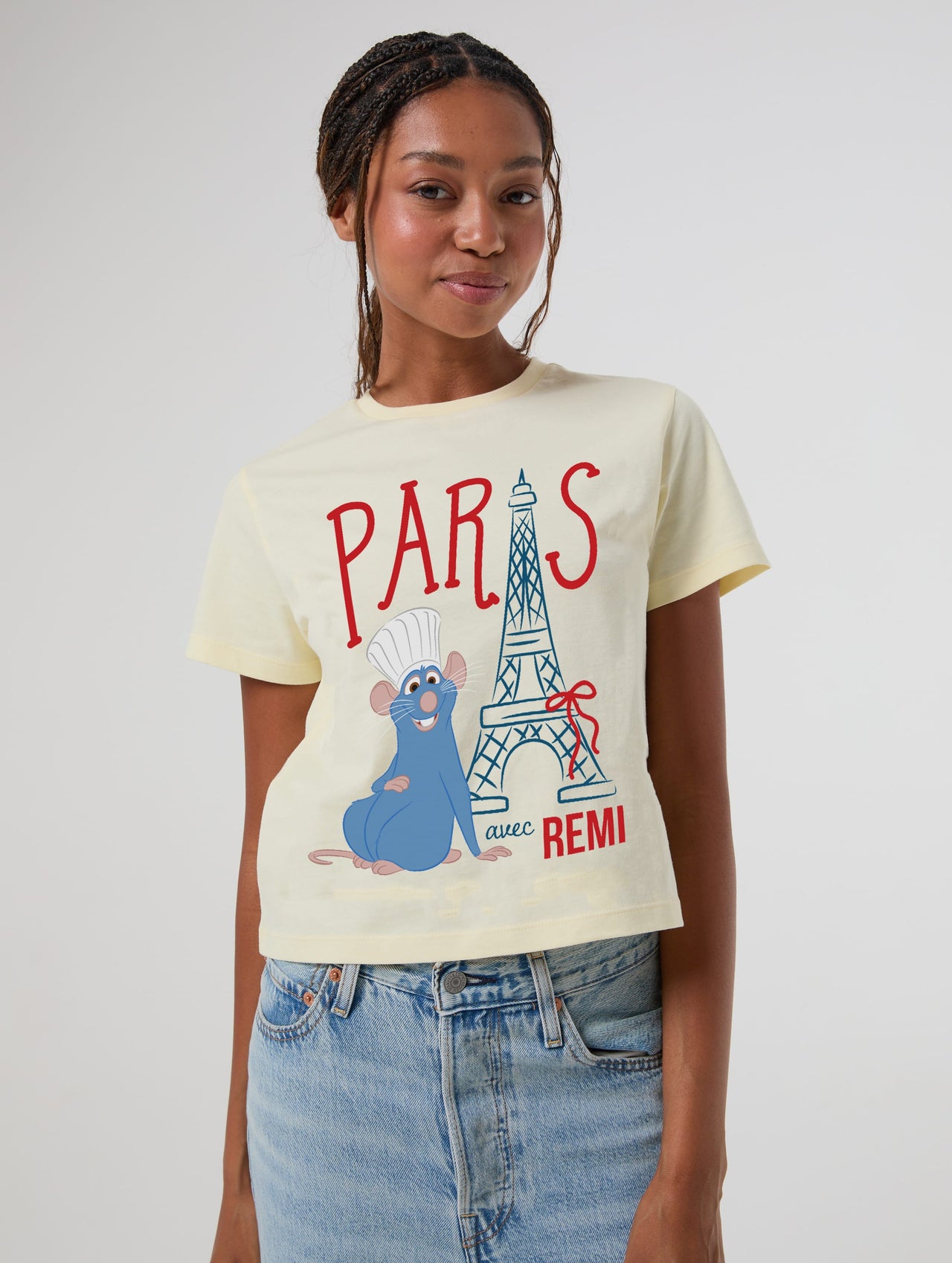 Disney Pixar Ratatouille Paris Avec Remi Baby T-Shirt In Butter Yellow Tops & T-Shirts Skinnydip London