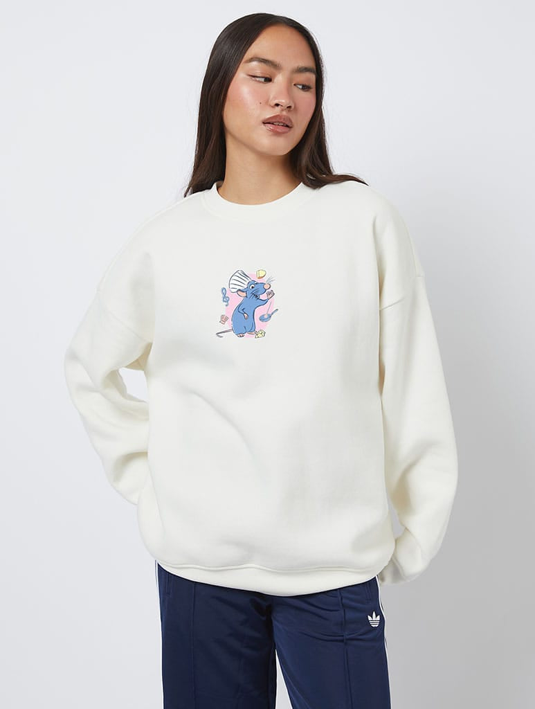 Disney Pixar Ratatouille Poster Sweatshirt In White Hoodies & Sweatshirts Skinnydip London