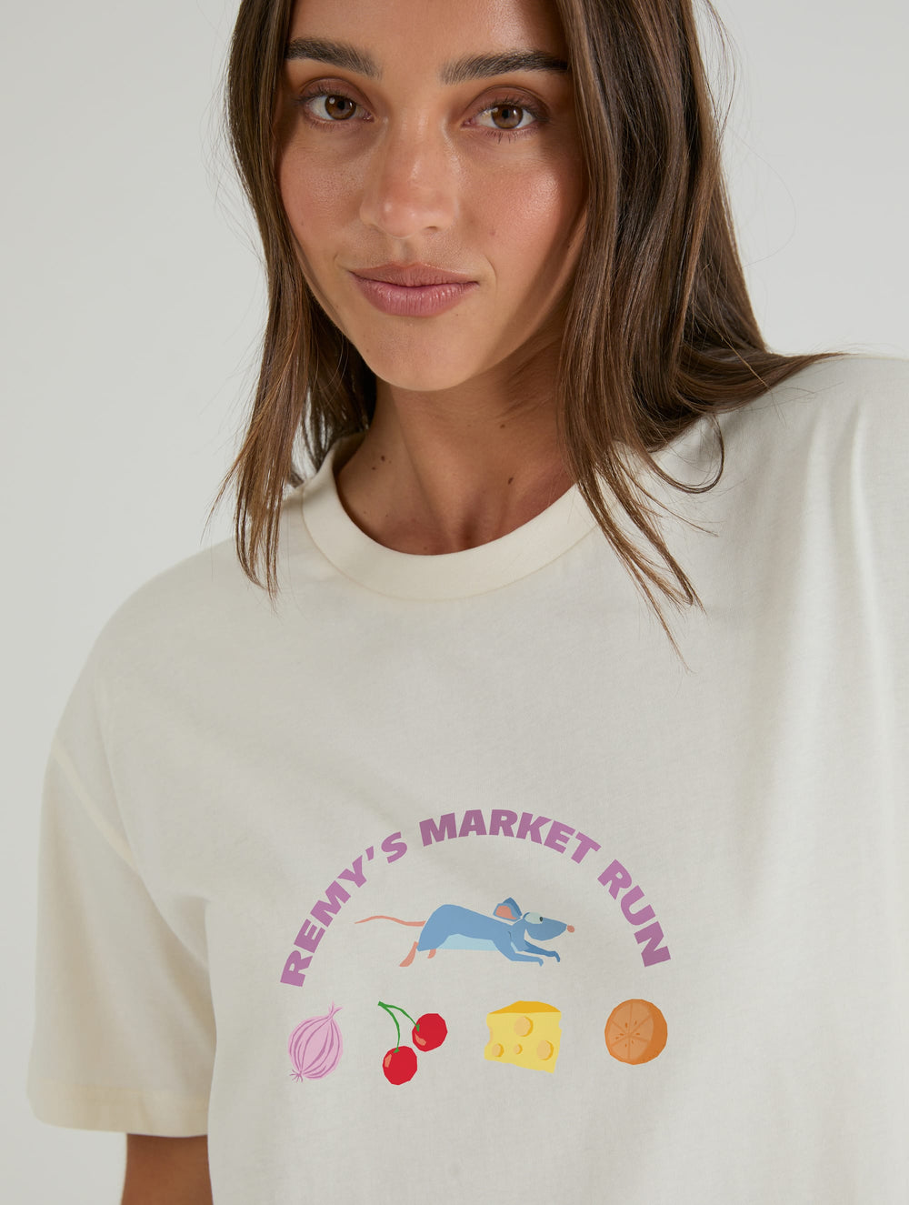Disney Pixar Ratatouille Remy’s Market T-Shirt In White Tops & T-Shirts Skinnydip London