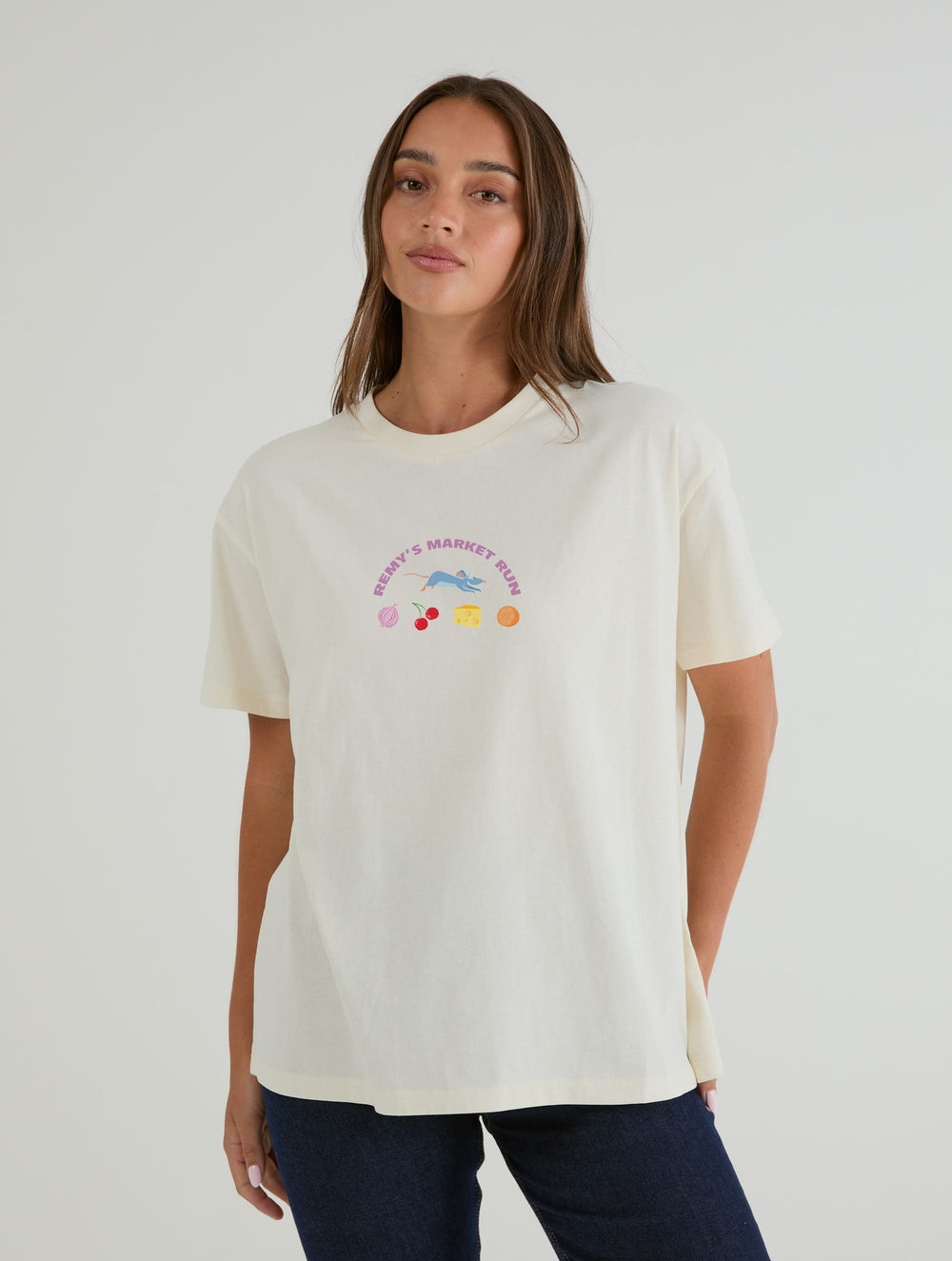 Disney Pixar Ratatouille Remy’s Market T-Shirt In White Tops & T-Shirts Skinnydip London