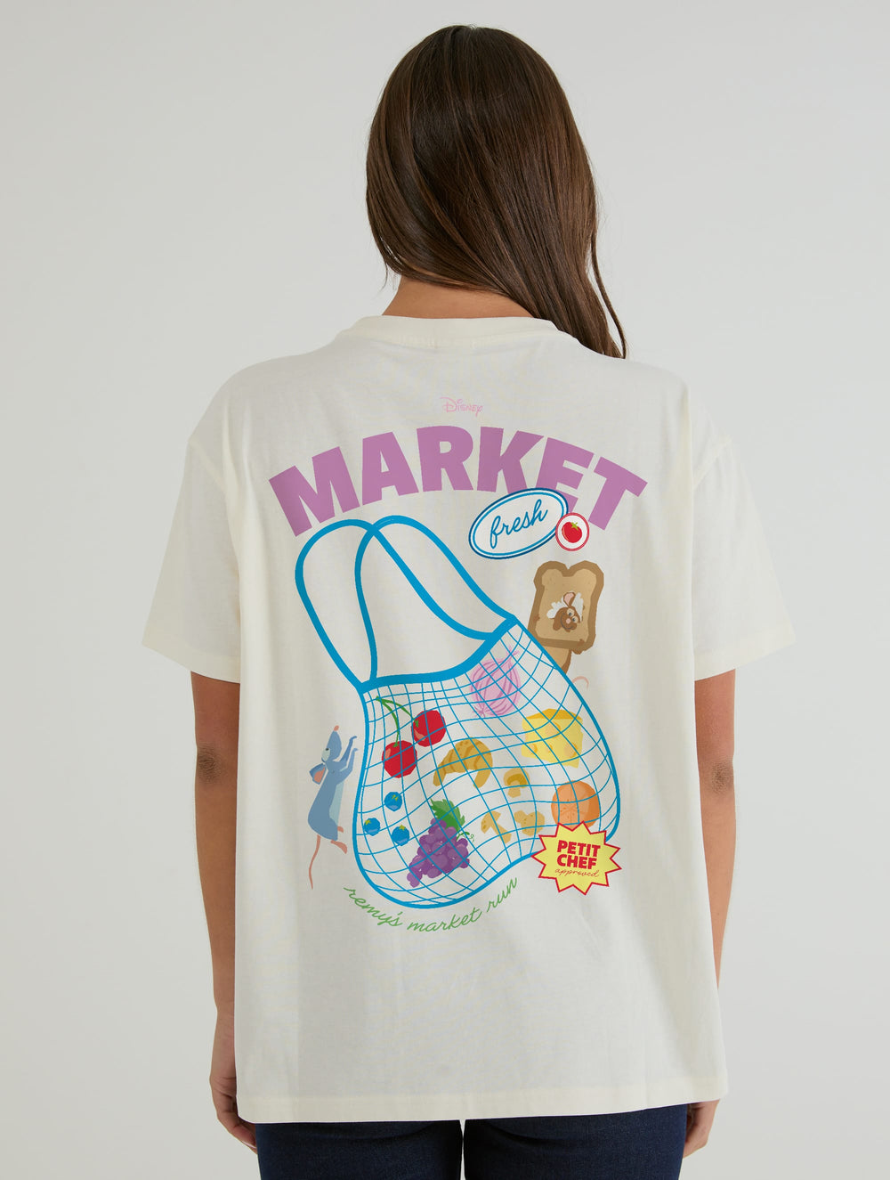 Disney Pixar Ratatouille Remy’s Market T-Shirt In White Tops & T-Shirts Skinnydip London