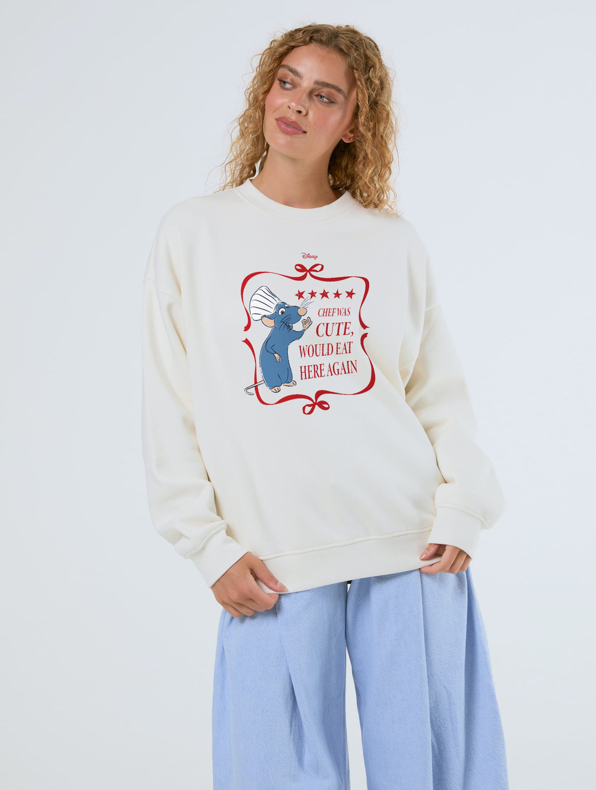 Disney Pixar Ratatouille Review Sweatshirt In White Hoodies & Sweatshirts Skinnydip London