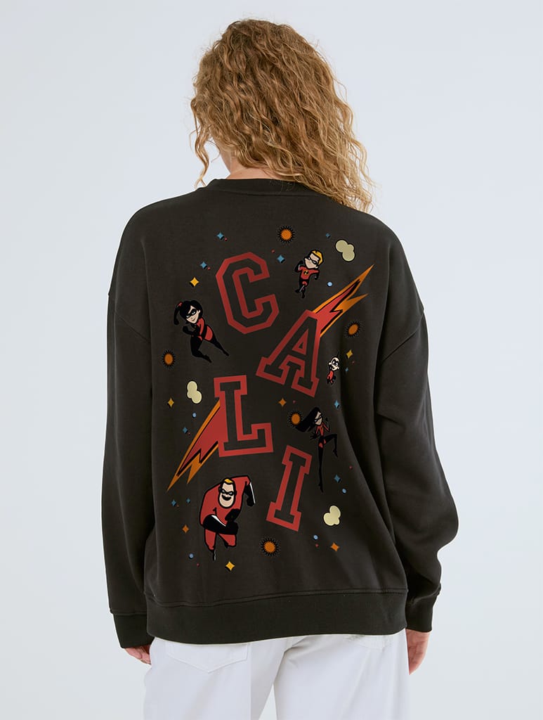 Disney Pixar The Incredibles Cali Sweatshirt In Black Hoodies & Sweatshirts Skinnydip London
