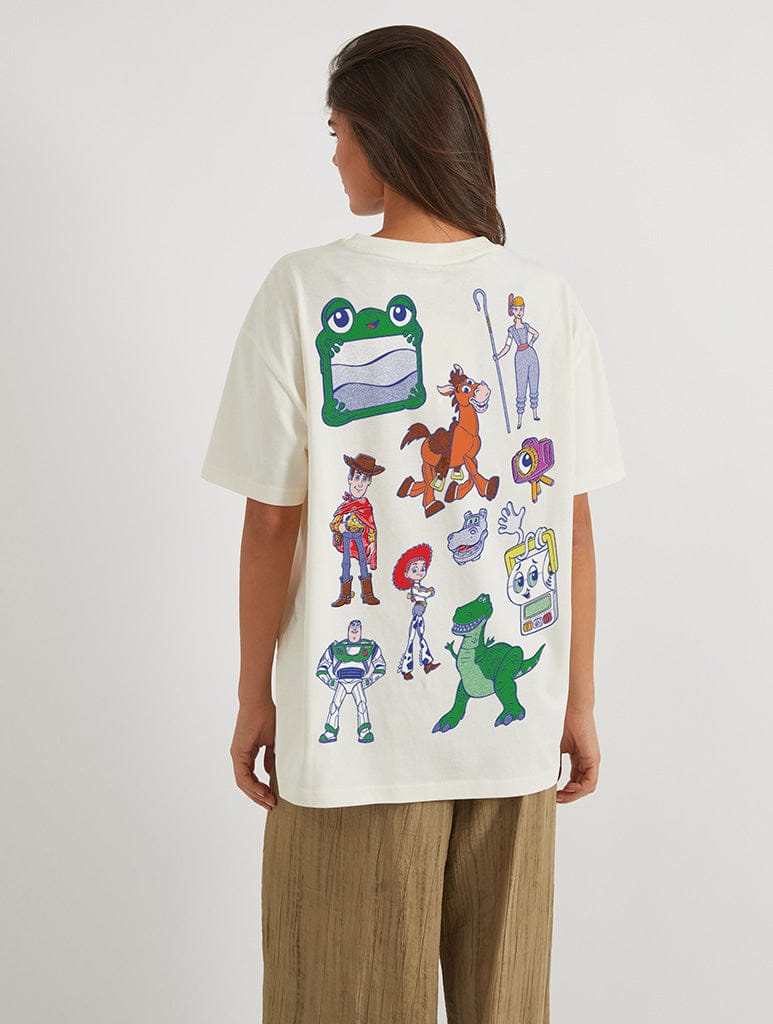Disney Pixar Toy Story 5 Characters T-Shirt In White Tops & T-Shirts Skinnydip London