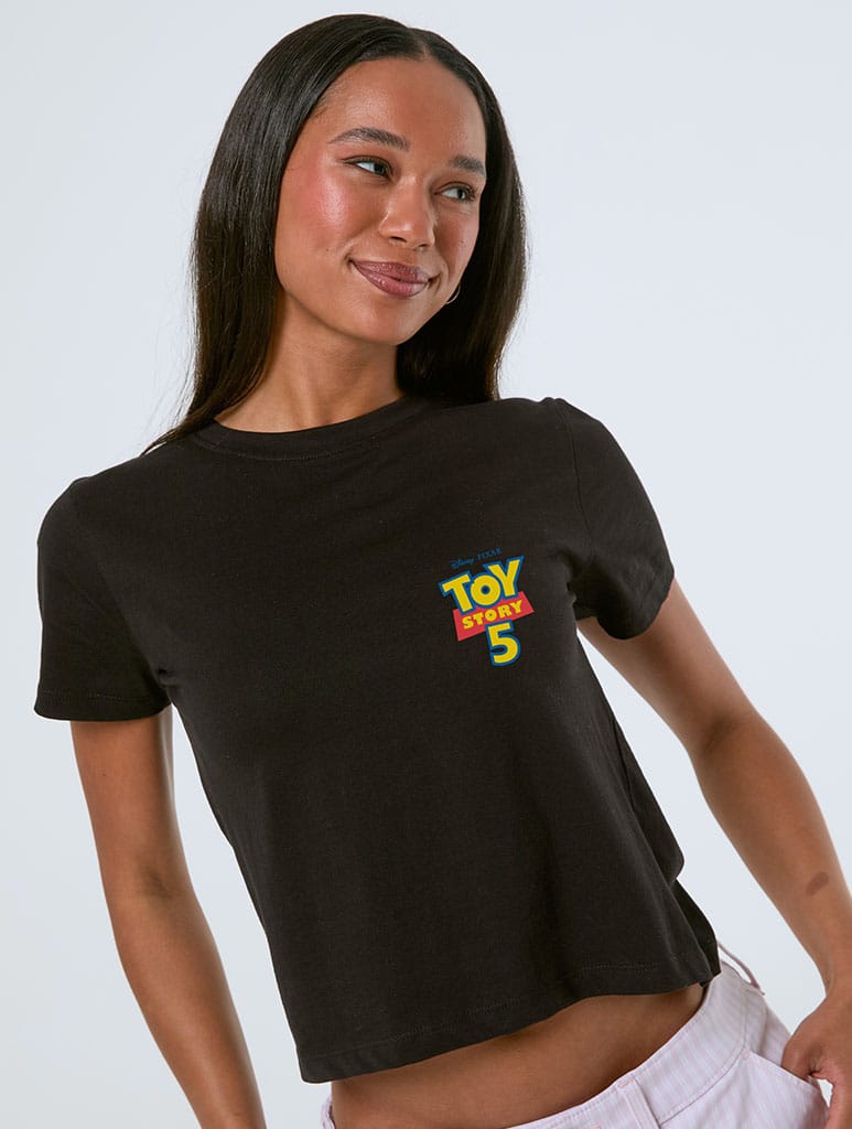 Disney Pixar Toy Story 5 Poster Baby T-Shirt In Black Tops & T-Shirts Skinnydip London