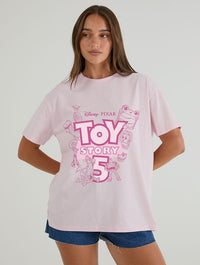 Disney Pixar Toy Story 5 Poster T-Shirt in Pink Tops & T-Shirts Skinnydip London