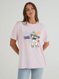 Disney Pixar Toy Story Buzz Lightyear Poster T-Shirt In Pink Tops & T-Shirts Skinnydip London