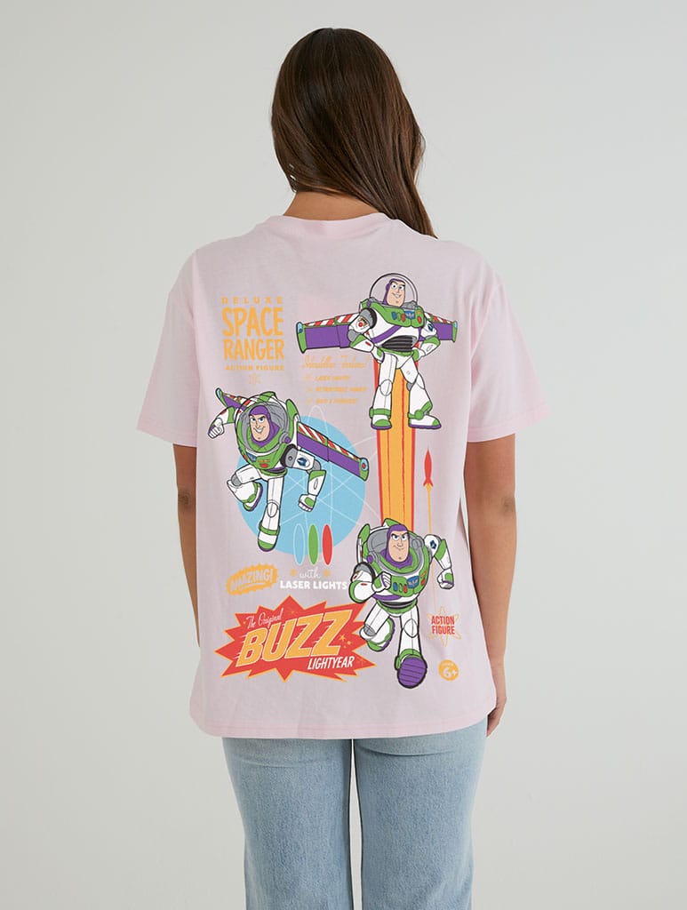 Disney Pixar Toy Story Buzz Lightyear Poster T-Shirt In Pink Tops & T-Shirts Skinnydip London