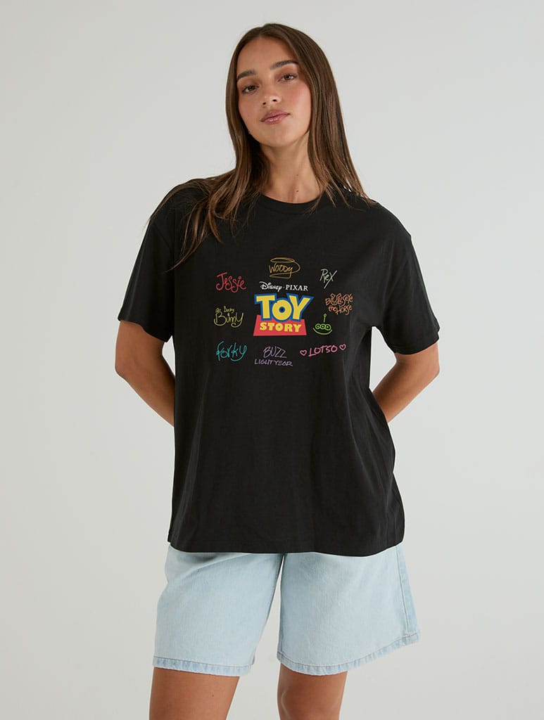 Disney Pixar Toy Story Characters T-Shirt In Black Tops & T-Shirts Skinnydip London