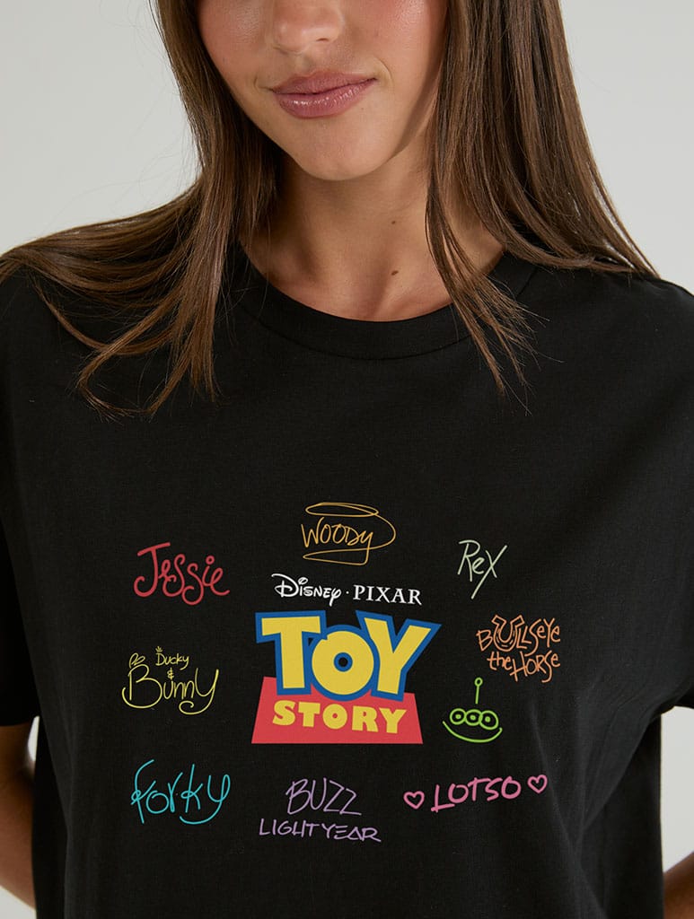 Disney Pixar Toy Story Characters T-Shirt In Black Tops & T-Shirts Skinnydip London