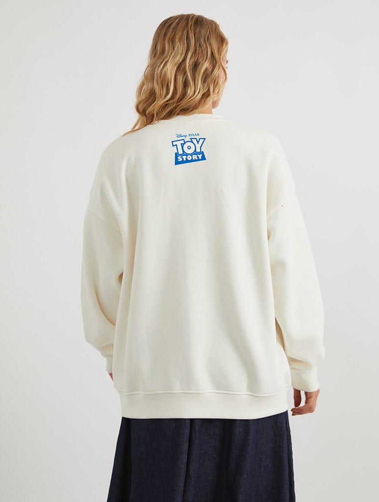 Disney Pixar Toy Story You've Got A Friend In Me Sweatshirt In White Hoodies & Sweatshirts Skinnydip London