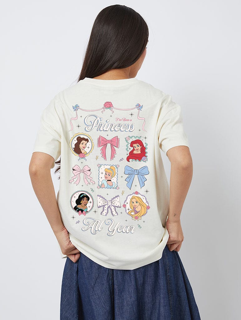 Disney Princess All Year T-Shirt In White Tops & T-Shirts Skinnydip London