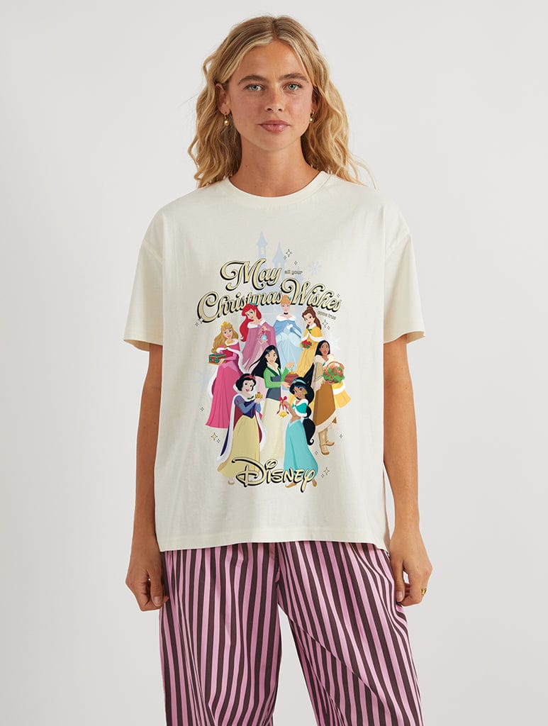 Disney Princess Christmas Wishes T-Shirt In White Tops & T-Shirts Skinnydip London