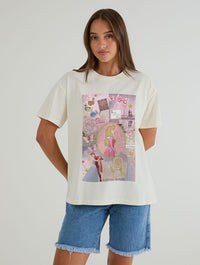 Disney Princess Sleeping Beauty Front Print T-Shirt In White Tops & T-Shirts Skinnydip London