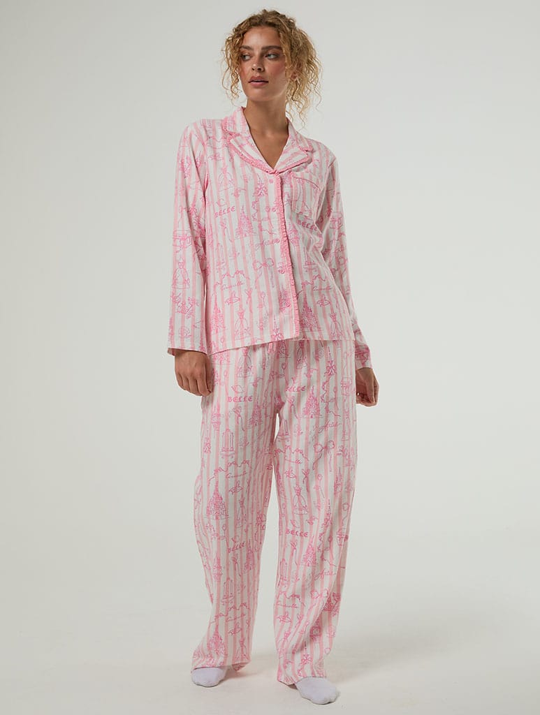 Disney Princess Stripe Pyjama Set with Scrunchie Lingerie & Nightwear Skinnydip London