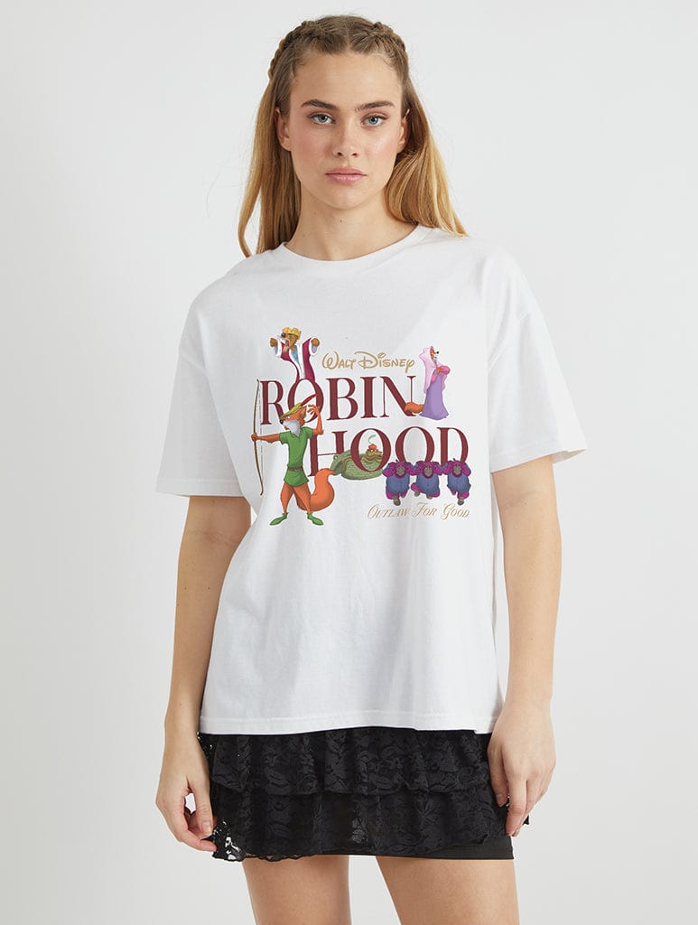 Disney Robin Hood Outlaw T-Shirt In White Tops & T-Shirts Skinnydip London
