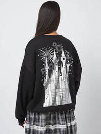 Disney Silver Embroidered Castle Sweatshirt Hoodies & Sweatshirts Skinnydip London