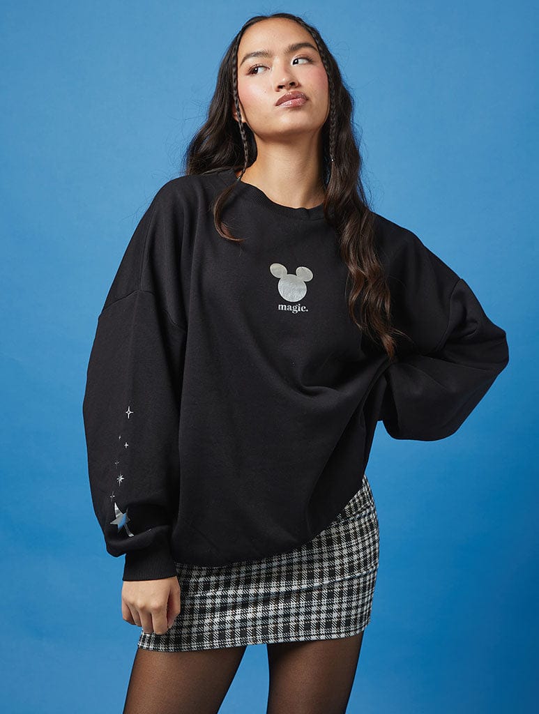 Disney Silver Embroidered Castle Sweatshirt Hoodies & Sweatshirts Skinnydip London