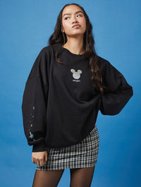 Disney Silver Embroidered Castle Sweatshirt Hoodies & Sweatshirts Skinnydip London