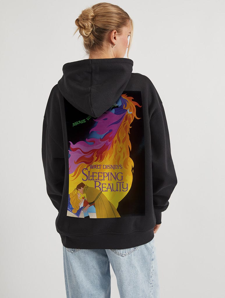 Disney Sleeping Beauty Classic Poster Hoodie In Black Hoodies & Sweatshirts Skinnydip London