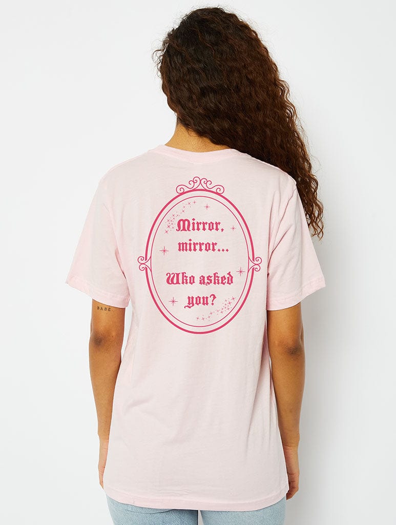 Disney Snow White Mirror Mirror T-Shirt in Pink Tops & T-Shirts Skinnydip London