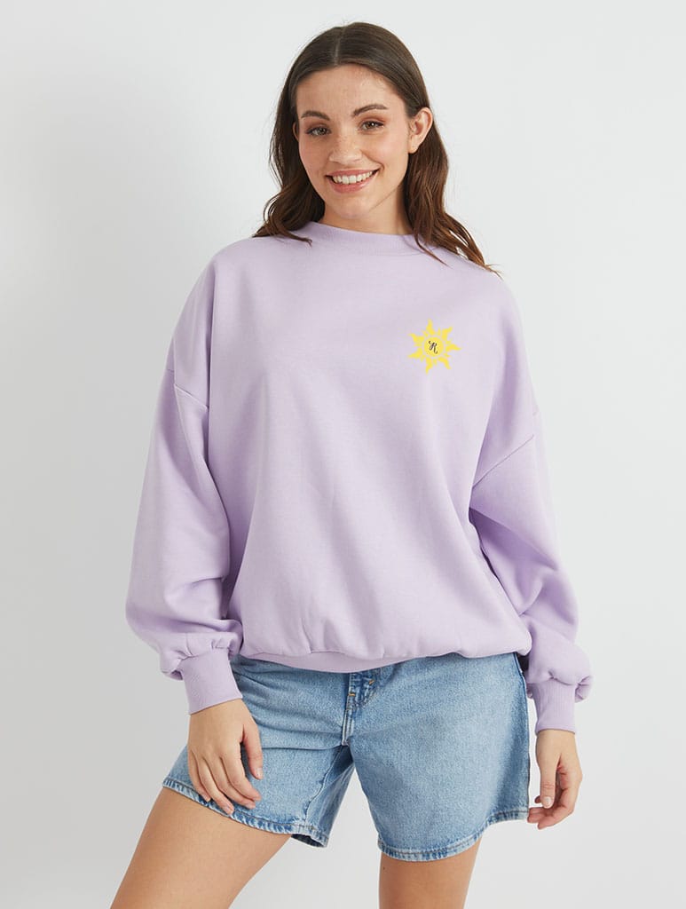 Disney Tangled Silhouette Sweatshirt In Lilac Hoodies & Sweatshirts Skinnydip London