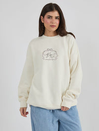 Disney The Fox And The Hound Bow Sweatshirt In White Hoodies & Sweatshirts Skinnydip London