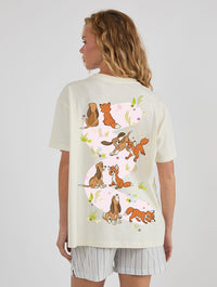 Disney The Fox And The Hound Nature T-Shirt In White Tops & T-Shirts Skinnydip London