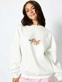 Disney The Fox and the Hound Sweatshirt in Ecru Hoodies & Sweatshirts Skinnydip London