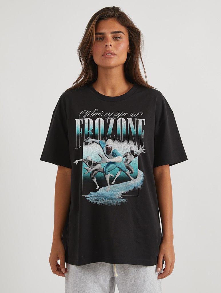Disney The Incredibles Frozone T-Shirt In Black Tops & T-Shirts Skinnydip London