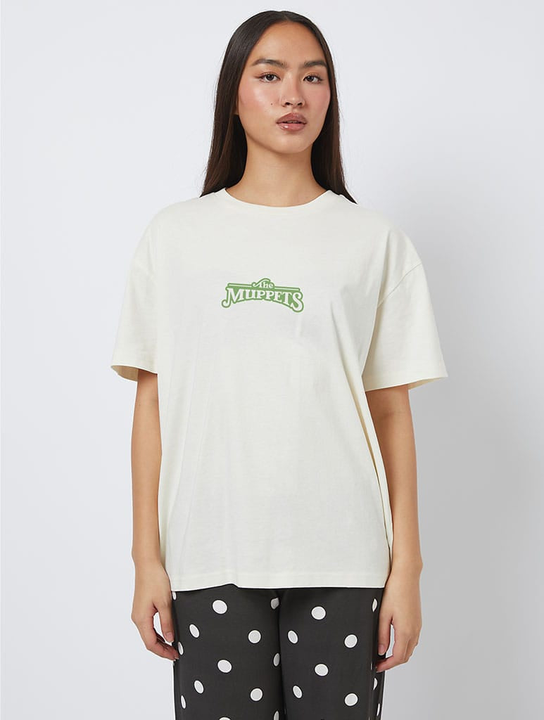 Disney The Muppets Character Poster T-Shirt In White Tops & T-Shirts Skinnydip London