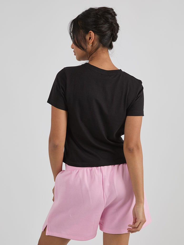 Disney The Princess and The Frog Pond Baby Tee in Black Tops & T-Shirts Skinnydip London